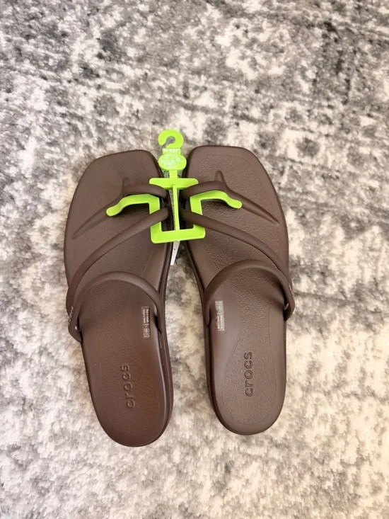 CROCS Brown Miami Toe Loop Sandal - Picture 1 of 2